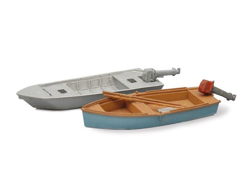 Anglerboote modern (2x), 1:87 Fertigmodell aus Resin, lackiert