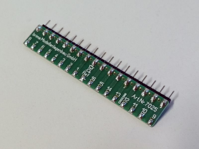 Decodervorsatzplatine 16-fach "Car System"  für Littfinski Rückmeldemodul