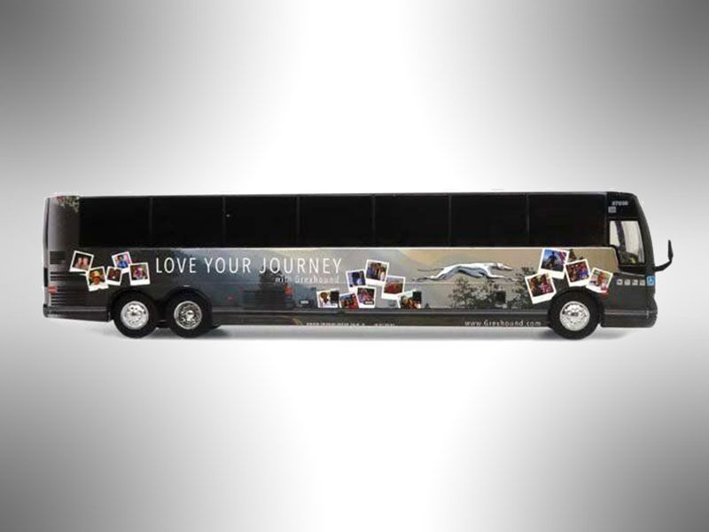 PREVOST X3-45: Greyhound "Love Your Journey" Special Deco